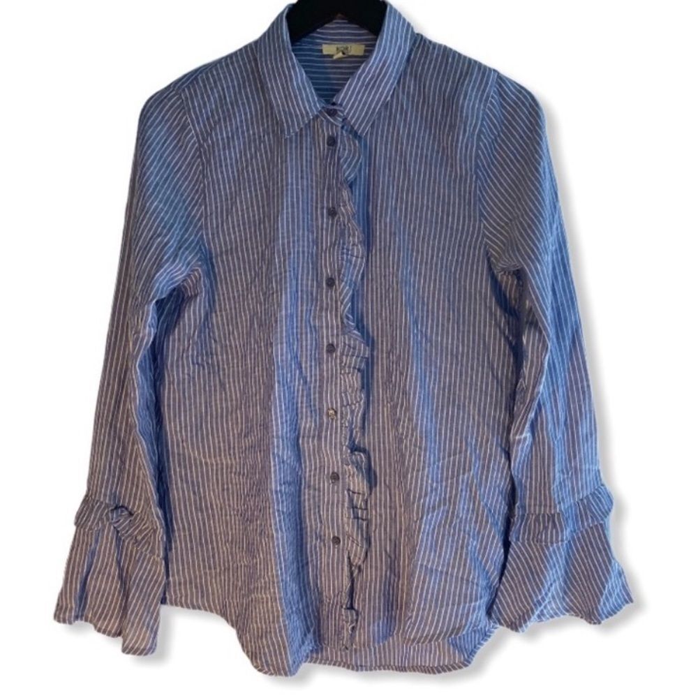 Kori America Pin Striped Blouse J5010